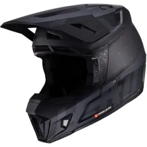 LEATT 7.5 MOTO HELMET WITH GOGGLES, BLACK- LARGE